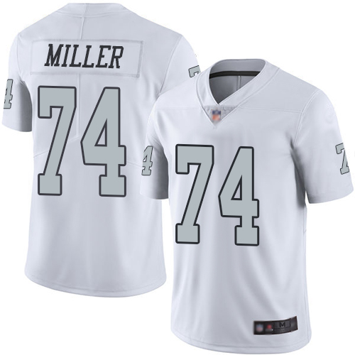 Men Oakland Raiders Limited White Kolton Miller Jersey NFL Football 74 Rush Vapor Untouchable Jersey